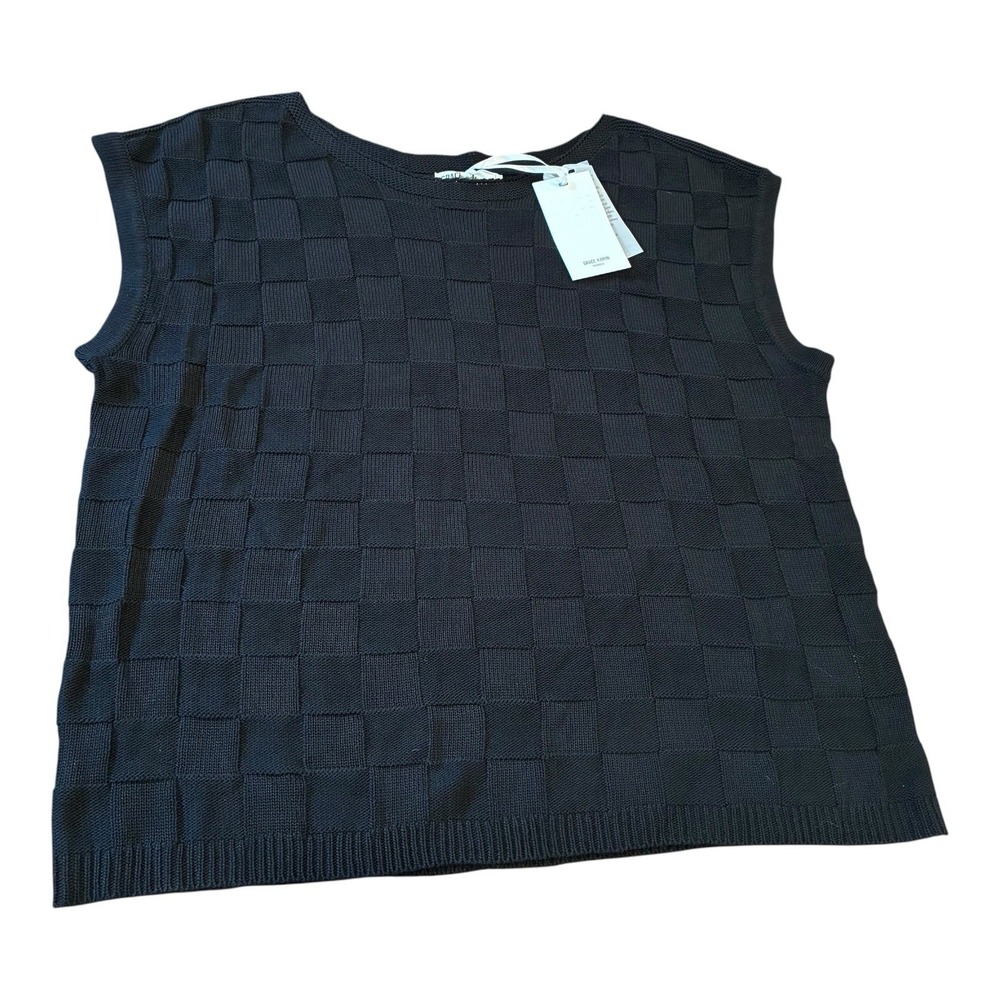 Grace Karin Sleeveless Sweater Vest Jumper Style Size M NWT Preppy‎ Knit Top